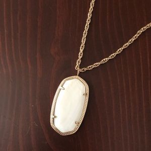 Kendra Scott Gold and White Pendant Neclace